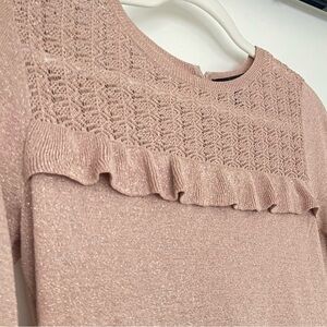 💖2 for $30 💖 Ruffled Blush Pink Metallic Sweater​​​